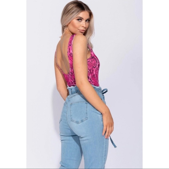 Snake Print Bodysuit NWT - Picture 3 of 7